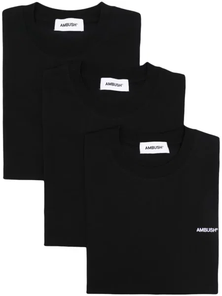 Tricou Ambush cu broderie cu decolteu rotund negru