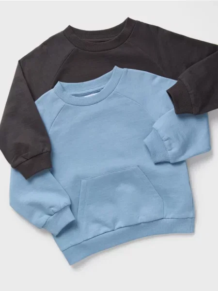 Sinsay Mikina typu crewneck 2 pack modrá