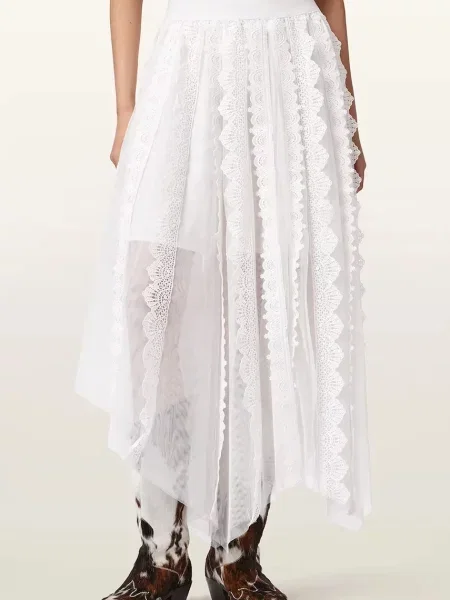 AllSaints fustă VASHTIE alb