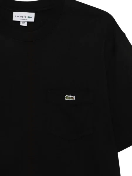 Tricou Lacoste cu buzunare aplicate cu autograf negru