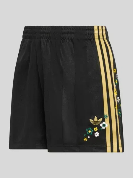 Szorty sportowe z kwiatową aplikacją Adidas Originals czarne