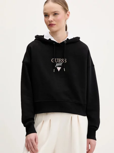 Bombažen pulover Guess Jeans bela