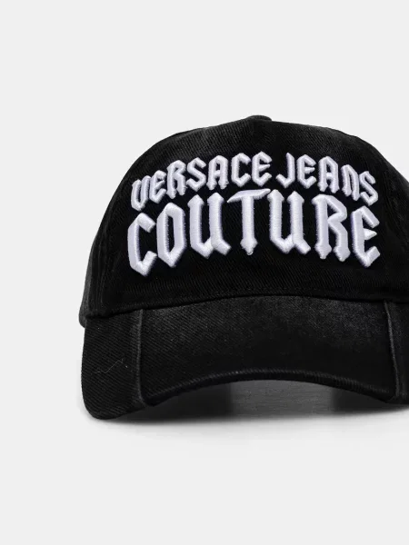 Джинсова кепка Versace Jeans Couture з аплікацією чорний