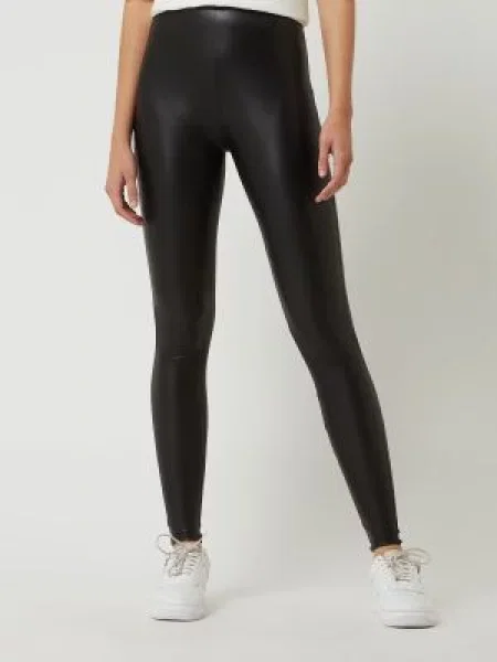 Legginsy z imitacji skóry model ‘Cool’ Only czarne