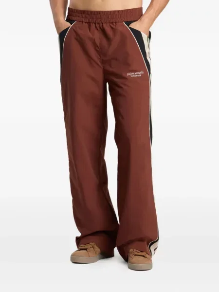 Pantaloni Palm Angels cu imagine alergare maro