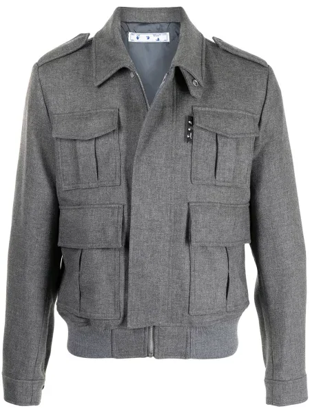 Geacă Off-white cu autograf alb