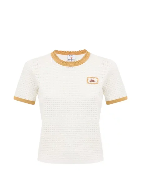 Tricou Casablanca din dantelă alb