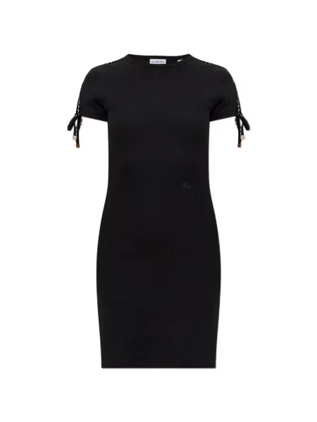 Rochie mini Burberry tricotate cu legături negru