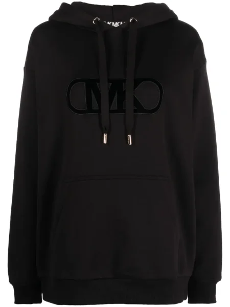 Kryształ górski bluza z kapturem Michael Michael Kors sznurowana koronkowa czarna