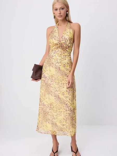 Trendyol Rochie maro galben