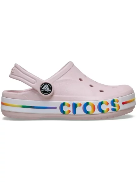 Chodaki Dla Dzieci Crocs Bayaband Rainbow Band Clog białe