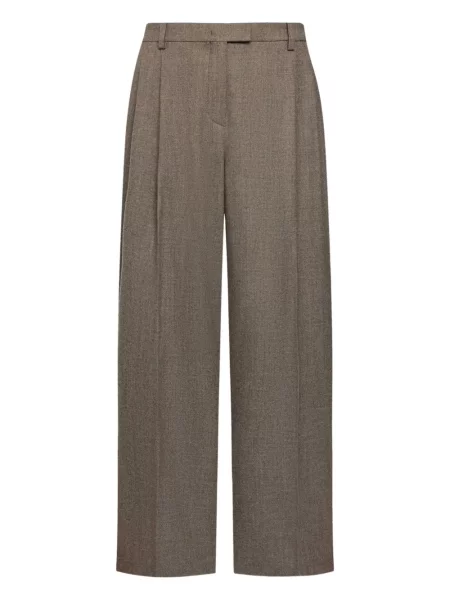 Szerokie spodnie 12 Storeez plisowane brązowe