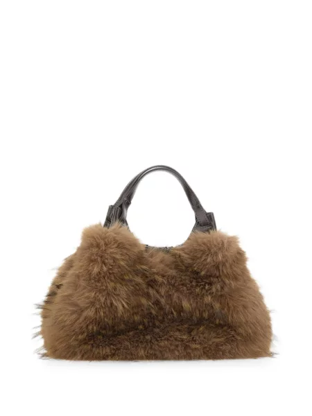 Shopper torbica Gianni Chiarini s krznom smeđa