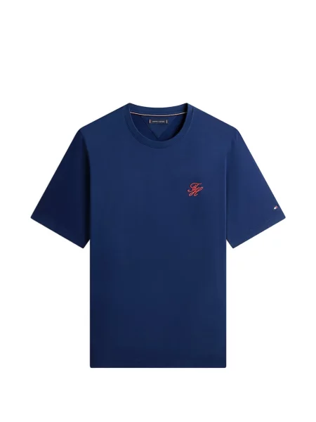 Tricou Tommy Hilfiger cu broderie albastru
