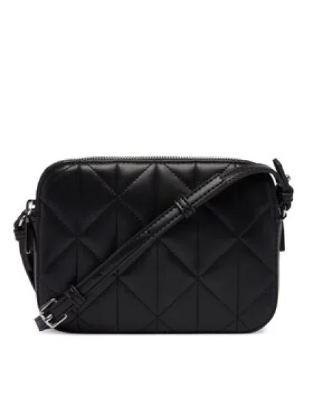Calvin Klein Torbica Quilted Double Camera Bag crna