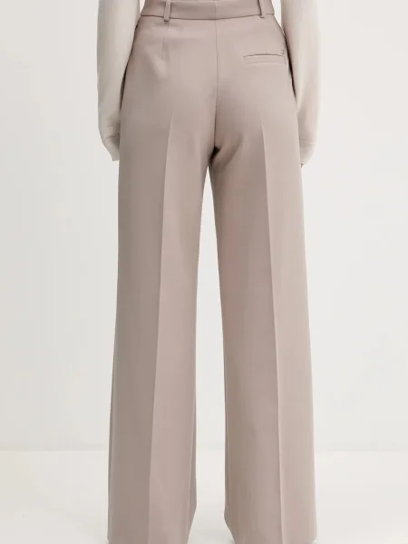 HUGO pantaloni drept high waist bej