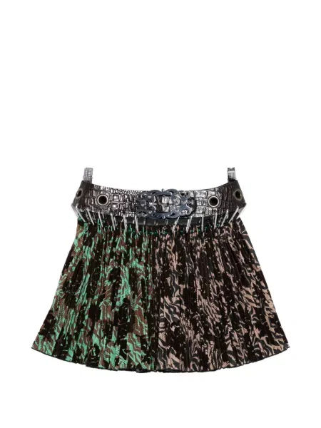 Spódnica plisowana Chopova Lowena z nadrukiem mini brązowa