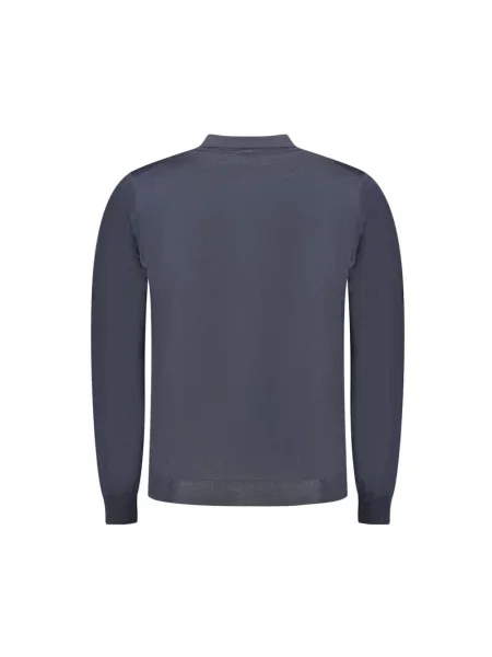 Sweter K-way wełniany z długim rękawem niebieski