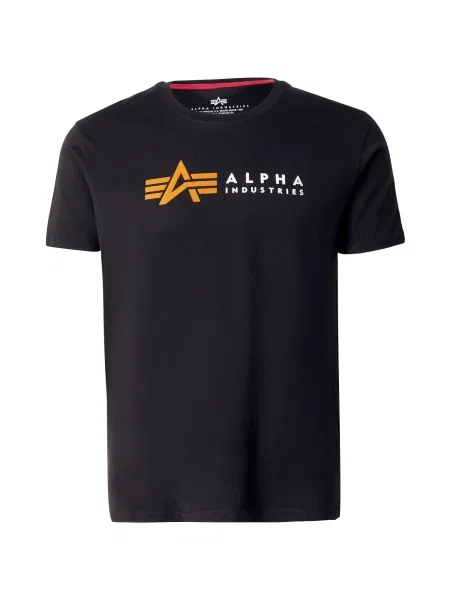 ALPHA INDUSTRIES Tričko medová / černá bílá