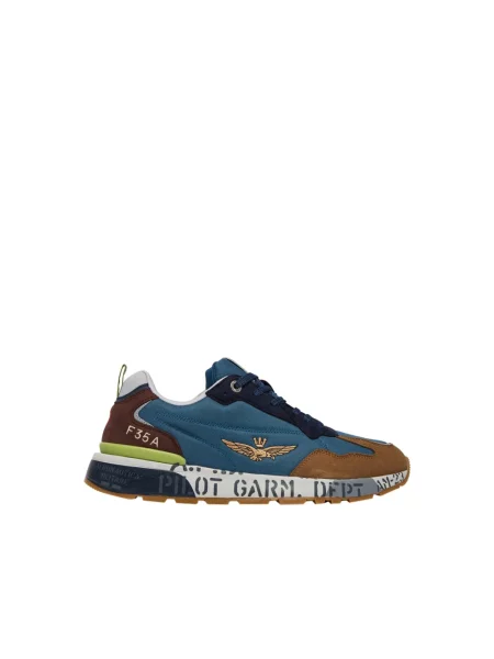 Sneakersy Aeronautica Militare brązowe