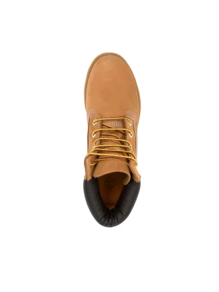 Botki Timberland skórzane na płaskim obcasie beżowe