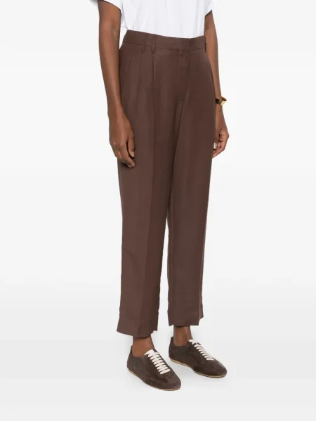 Pantaloni Brunello Cucinelli plisate maro