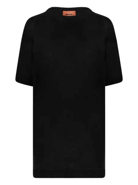 Tricou Missoni cu decolteu rotund scurt negru