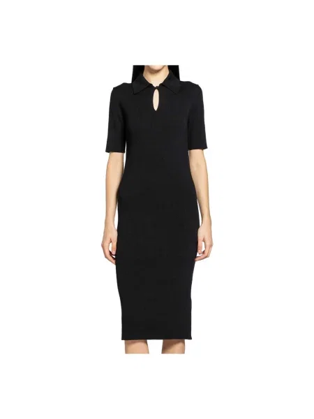 Sukienka Jil Sander wełniana czarna