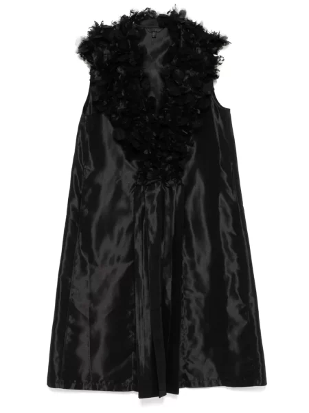 Palton Shiatzy Chen cu broderie din tul negru