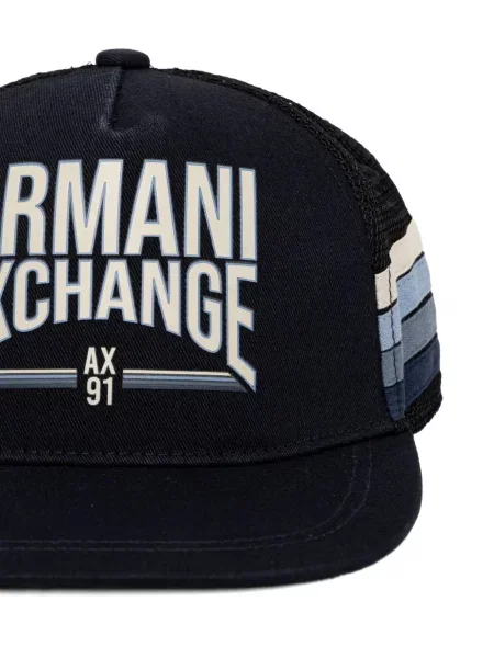 Șapcă Armani Exchange cu imagine plasă albastru