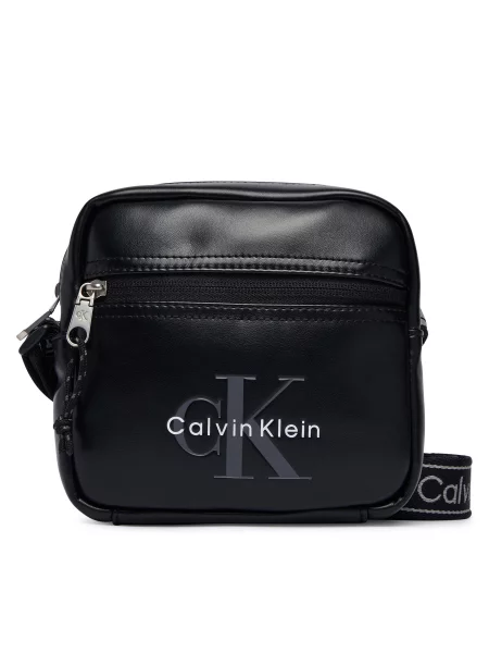 Crossbody táska Calvin Klein autogrammal fehér