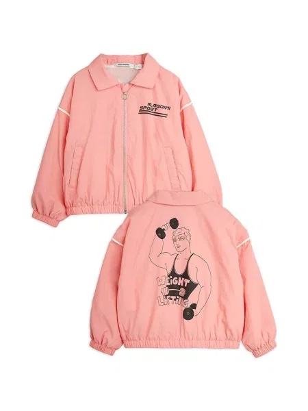 Mini Rodini Dětská bomber bunda Weight lifting růžová