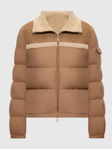 Комбінована пухова куртка Aurore Moncler коричнева