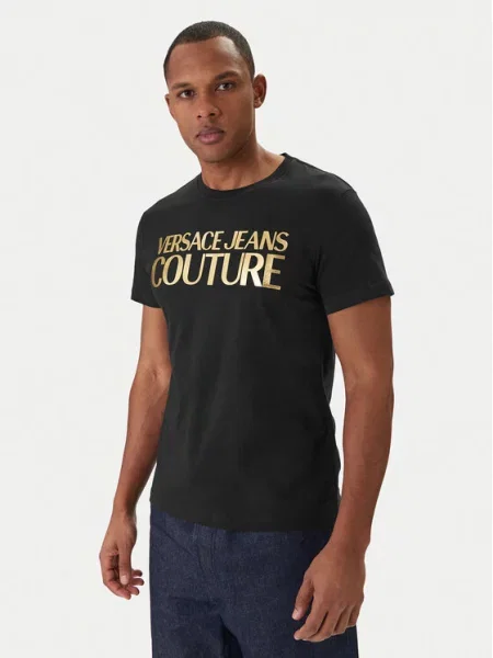 Koszulka Versace Jeans Couture z logo czarna