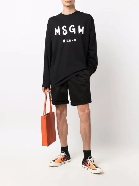 Ilgas džemperis Msgm su autografu juoda