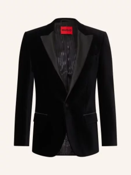 Hugo Slim Fit Smokingové Sako Henry Z Velvetu black černé