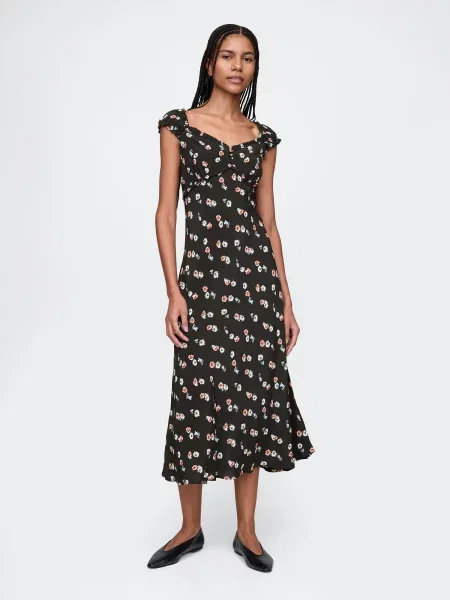 Obleka maksi maxi obleka Gap s cvetličnim vzorcem