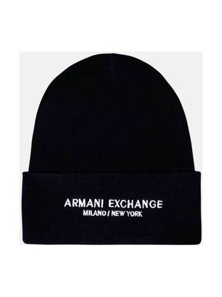 Czapka Armani Exchange wełniana w miejskim stylu czarna