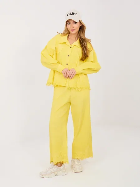 Pantaloni Rue Paris galben