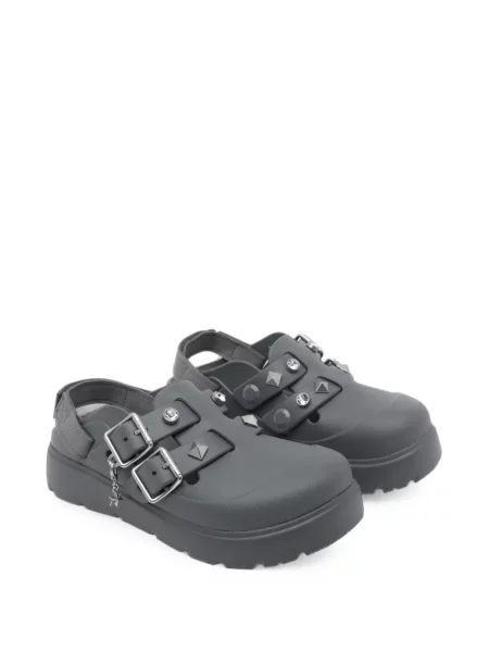 Papuci tip mules Crocs cu tepi gri