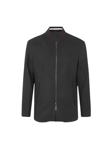 Kurtka Emporio Armani wełniana dwustronna czarna