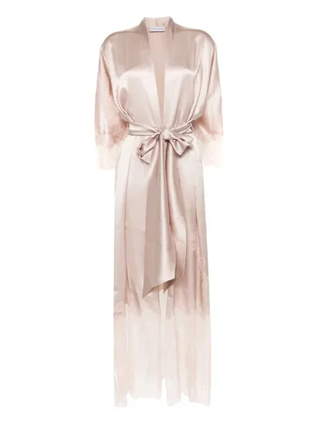 Копринен дълго халат Carine Gilson розово