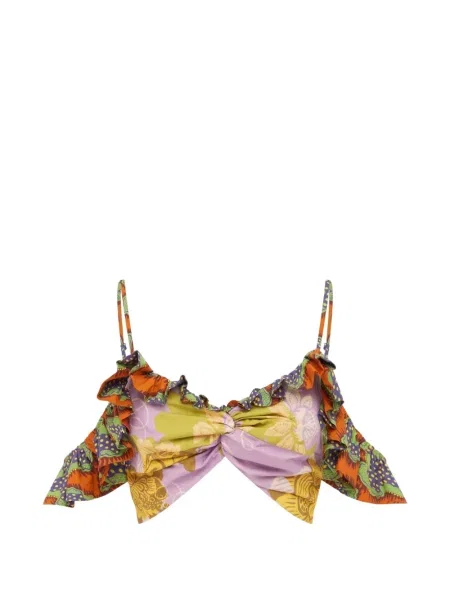 Top Alemais cu volane portocaliu