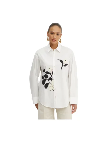 Forte Forte koszula relaxed z kołnierzykiem klasycznym shirt biały
