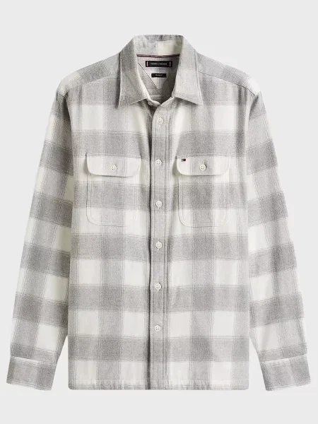 Картата фланелева сорочка Tommy Hilfiger сіра
