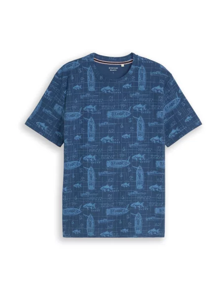 TOM TAILOR Tricou safir / deschis albastru