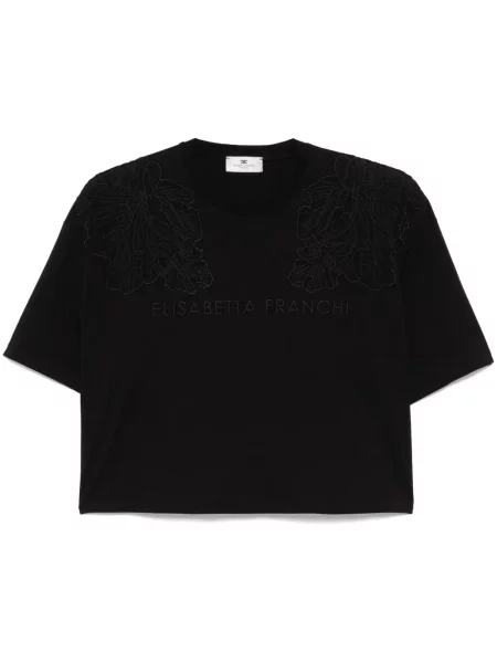 Tricou Elisabetta Franchi cu broderie negru