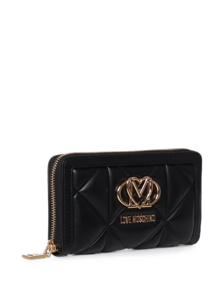 Prošiven novčanik Love Moschino s autogramom crna