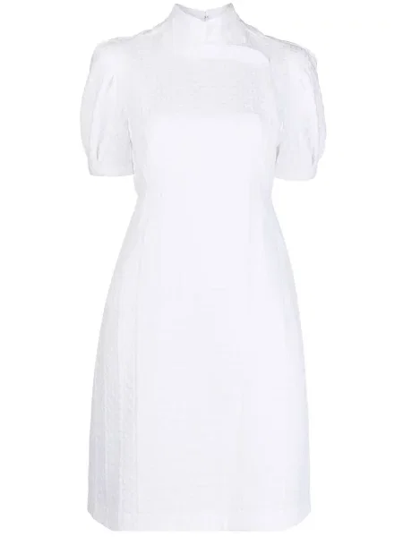 Rochie mini Shiatzy Chen scurtă de costum alb