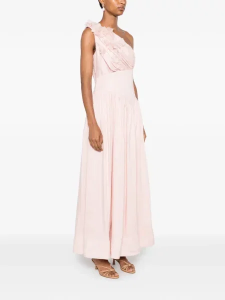 Rochie Aje cu model floral roz